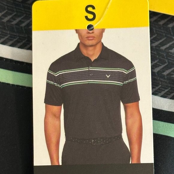 New Callaway Performance Polo Golf Shirt Men Size S Black Opti Dri Short Sleeve - Picture 6 of 11